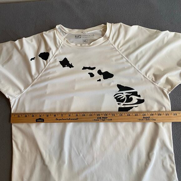 Honalua Surf Co Rash Guard Mens XL White UV Protection Graphic Hawaii Beach Swim - Picture 9 of 12
